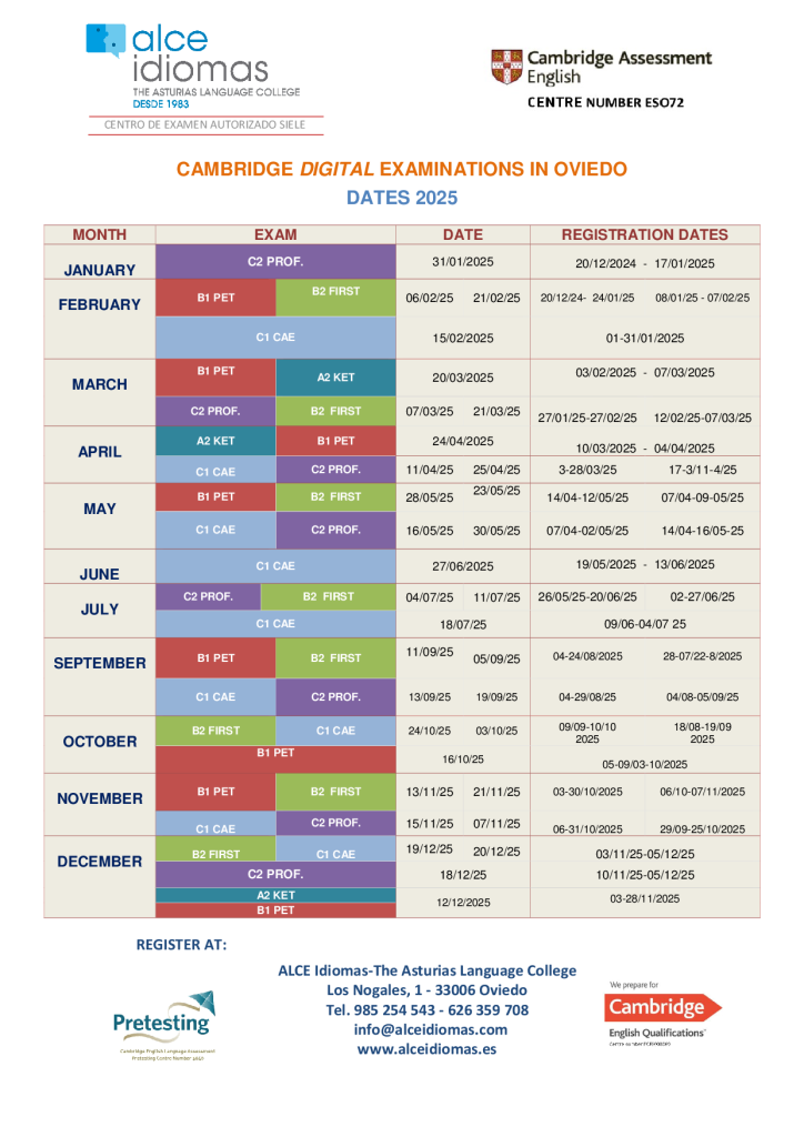 CAMBRIDGE DIGITAL EXAM DATES 2025 1