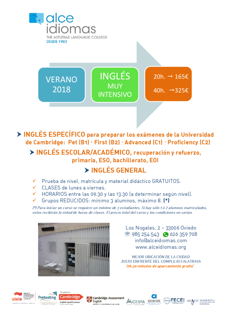 CURSOS INTENSIVOS VERANO 2018